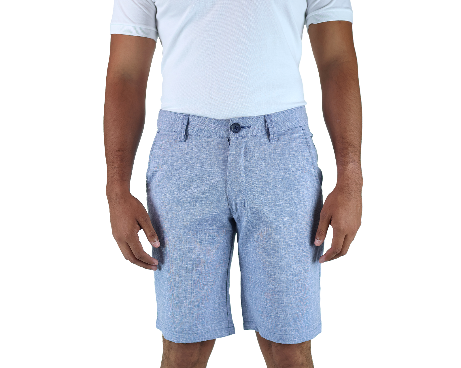 Foto 1 | Bermuda De Tipo Lino Azul Marino Jaspe Para Hombre Fresco