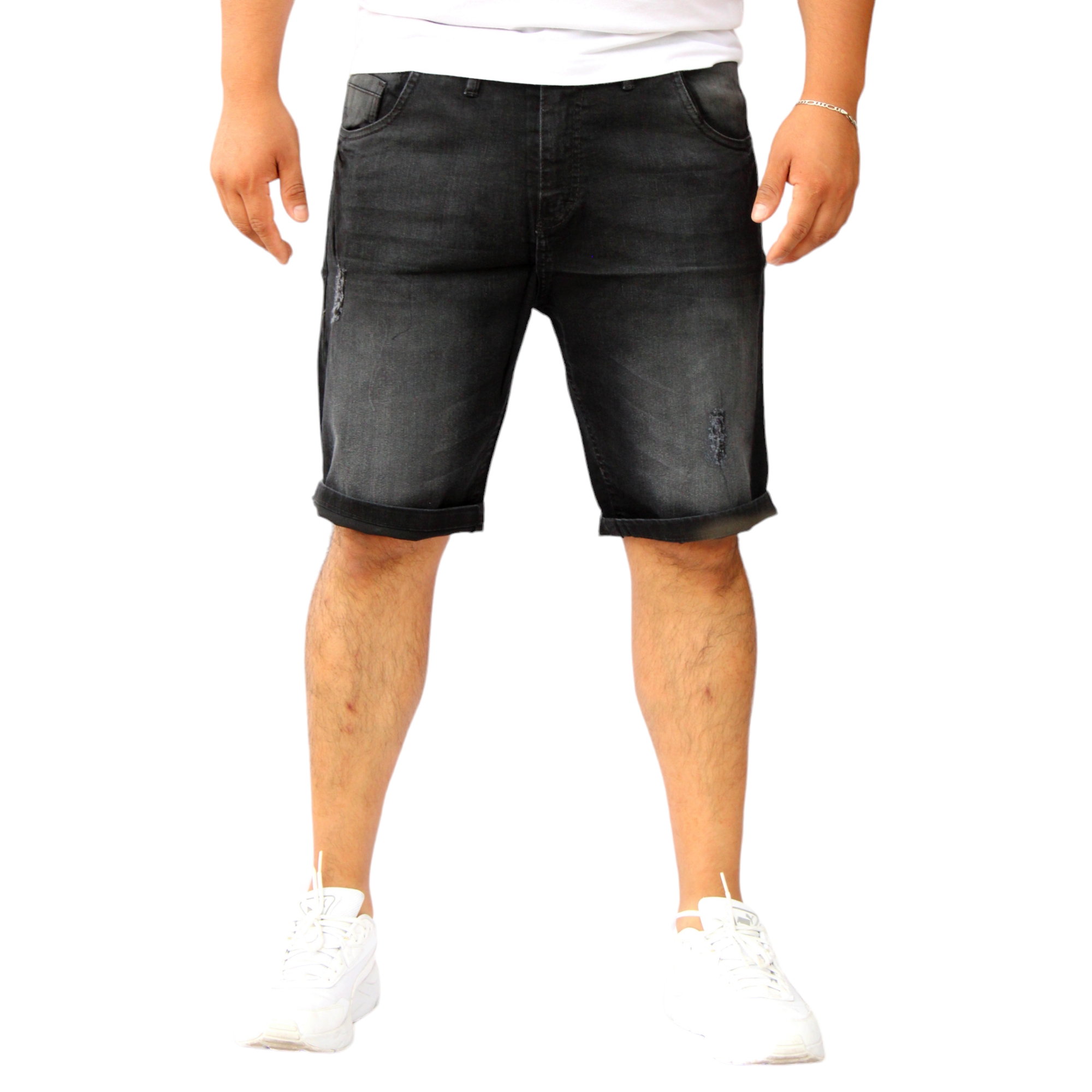 Bermuda Short Skinny De Mezclilla Stretch Negro Froster  John Silver