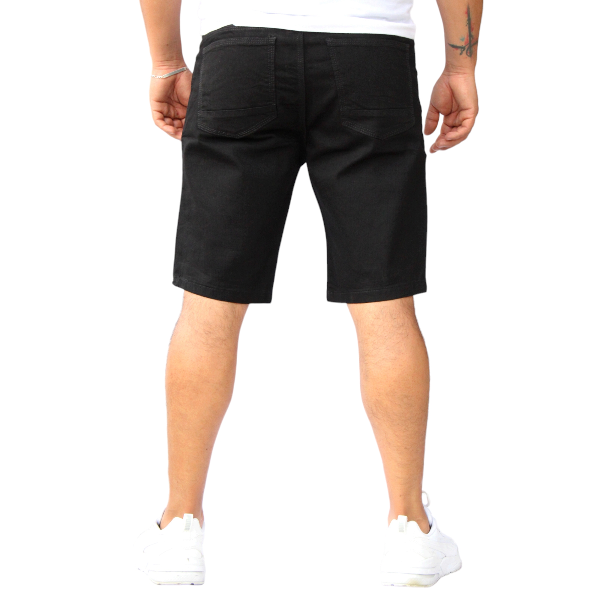 Foto 3 | Bermuda Short Skinny De Mezclilla Stretch Negro Liso  John Silver