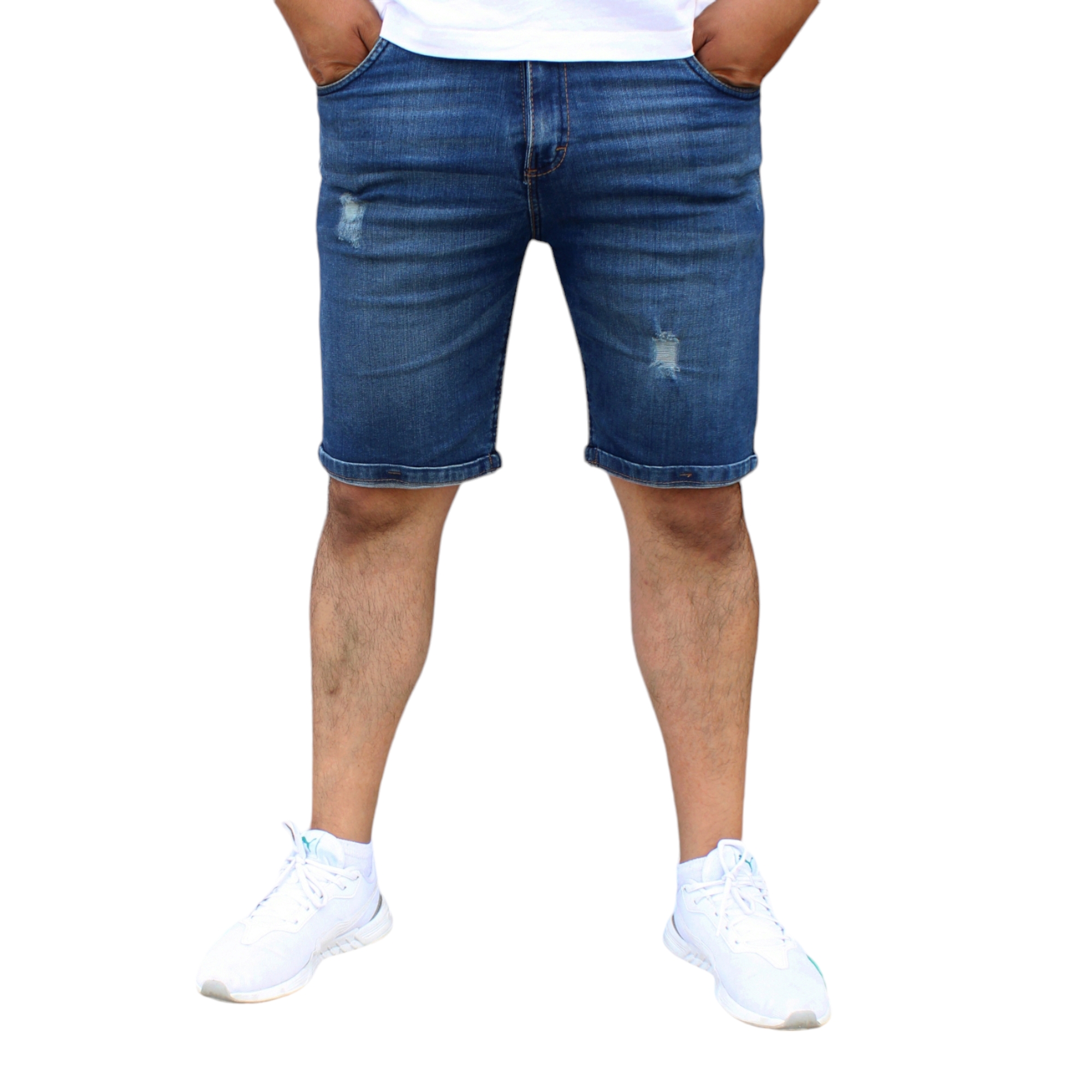 Foto 2 pulgar | Bermuda Short Skinny De Mezclilla Stretch  Marino Batik  John Silver