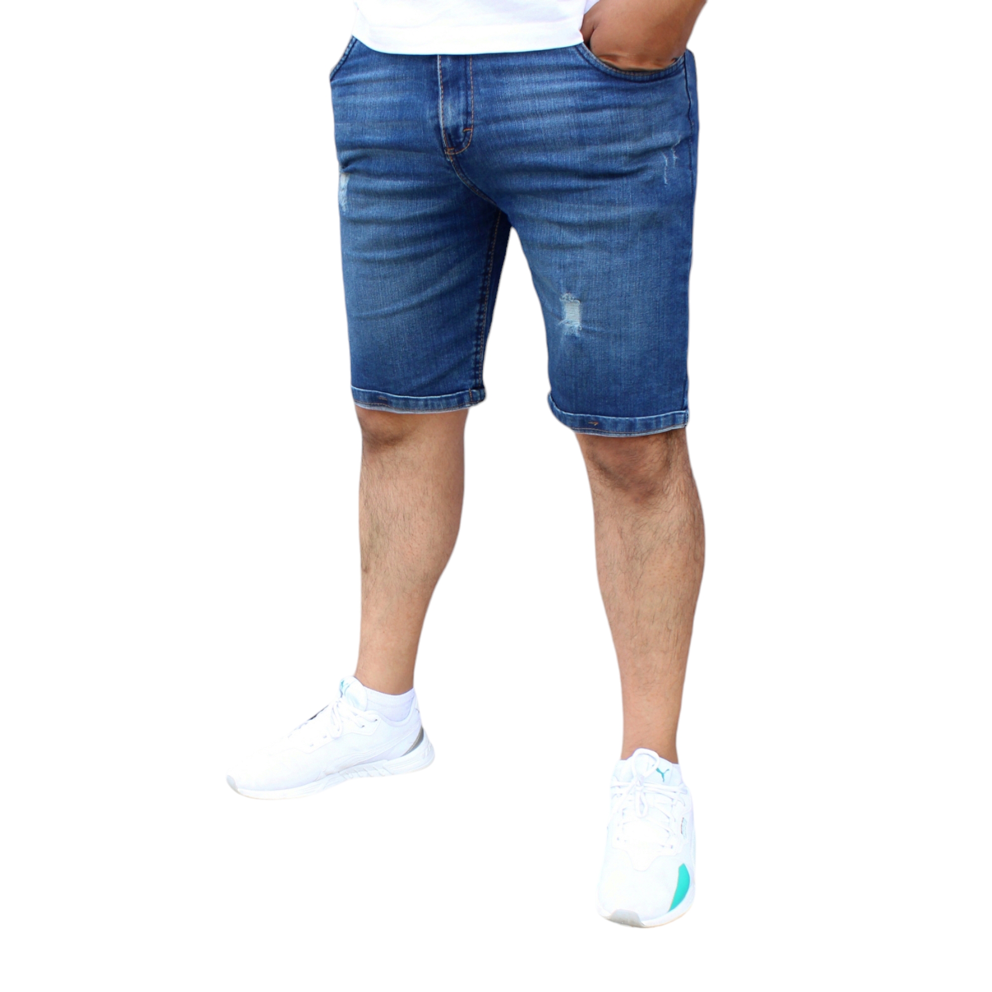 Foto 3 pulgar | Bermuda Short Skinny De Mezclilla Stretch  Marino Batik  John Silver
