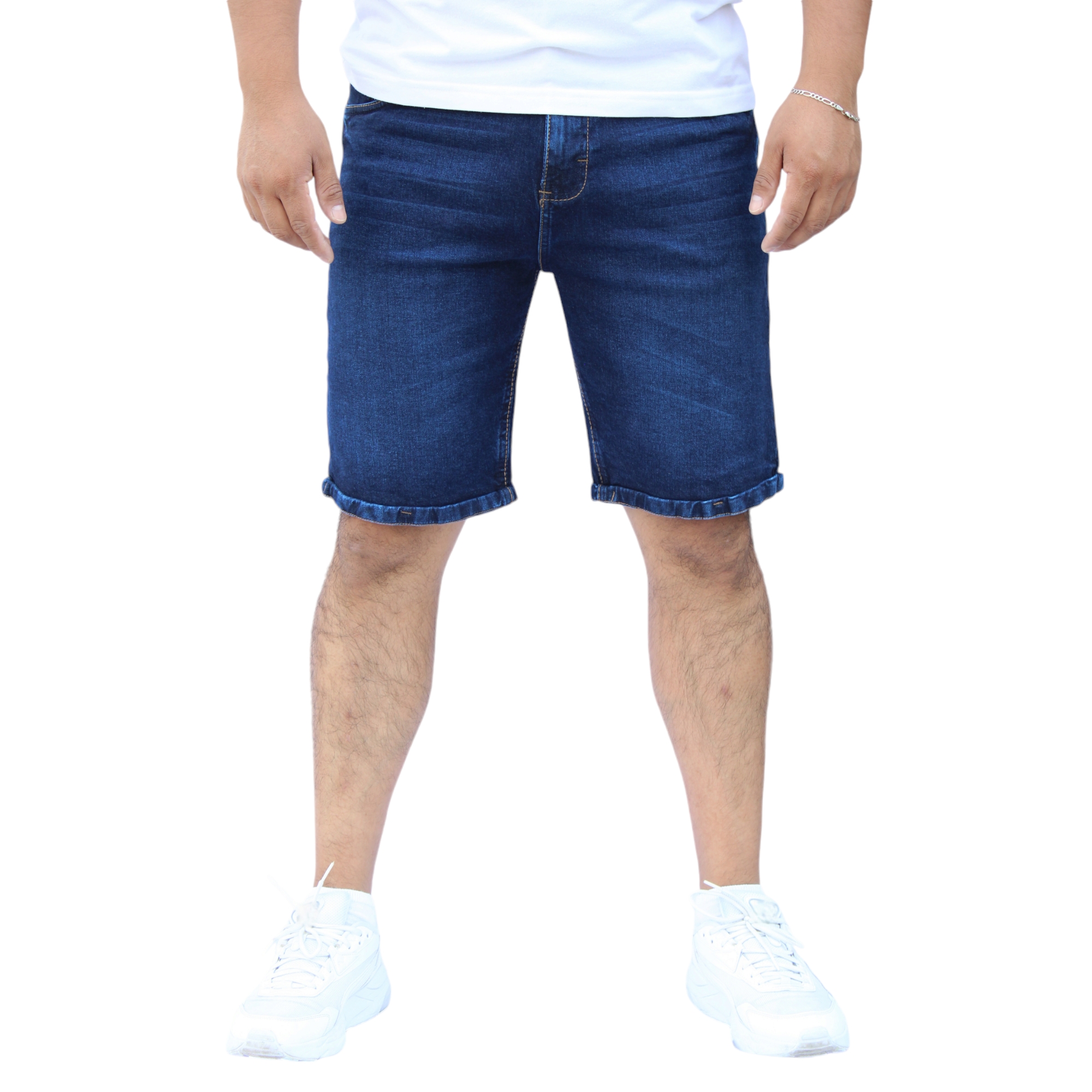 Foto 1 | Bermuda Short Skinny De Mezclilla Stretch  Azul Petroleo  John Silver