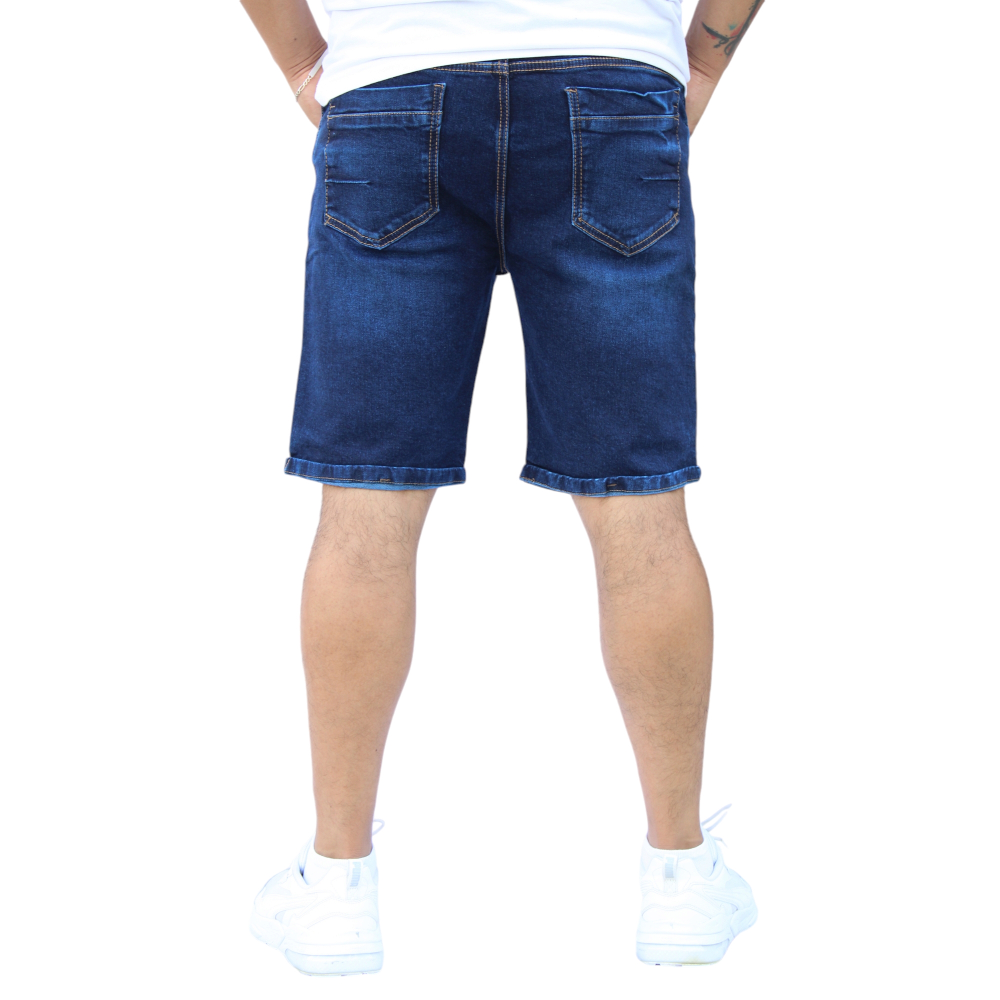 Foto 3 | Bermuda Short Skinny De Mezclilla Stretch  Azul Petroleo  John Silver