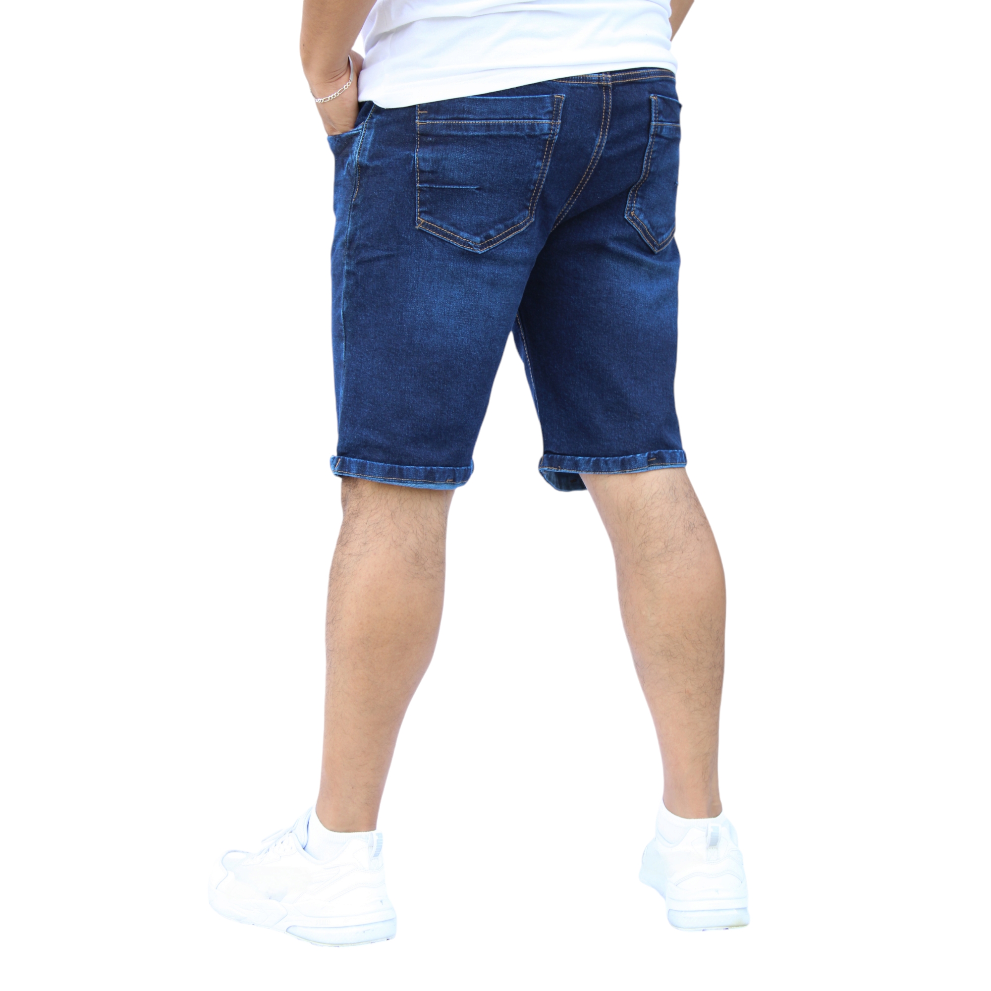 Foto 5 pulgar | Bermuda Short Skinny De Mezclilla Stretch  Azul Petroleo  John Silver