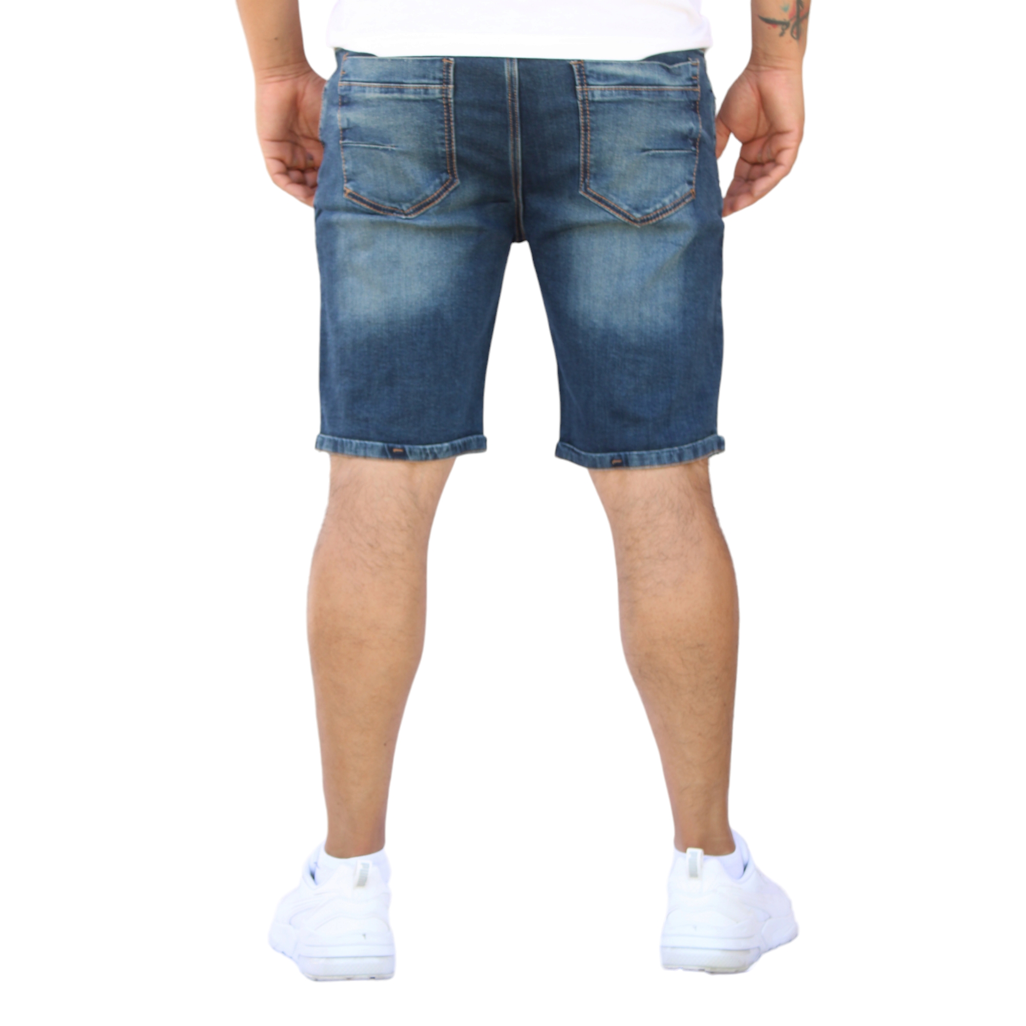 Foto 5 pulgar | Bermuda Short Skinny De Mezclilla Stretch  Azul Verdoso  John Silver