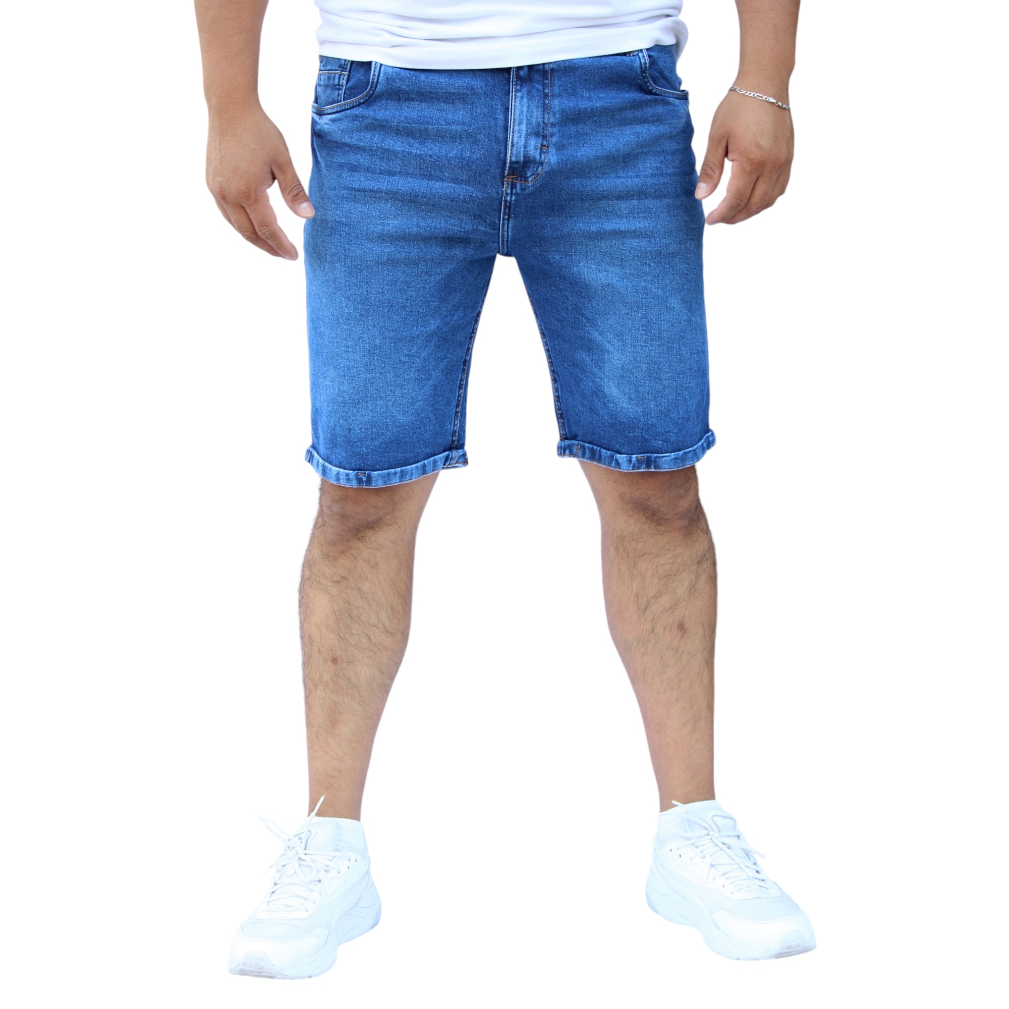 Bermuda Short Skinny De Mezclilla Stretch  Azul Acero John Silver $420