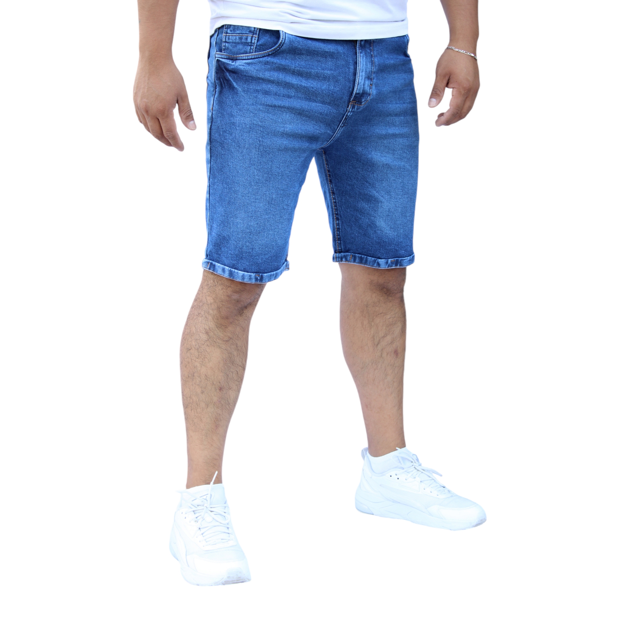 Foto 3 pulgar | Bermuda Short Skinny De Mezclilla Stretch  Azul Acero John Silver