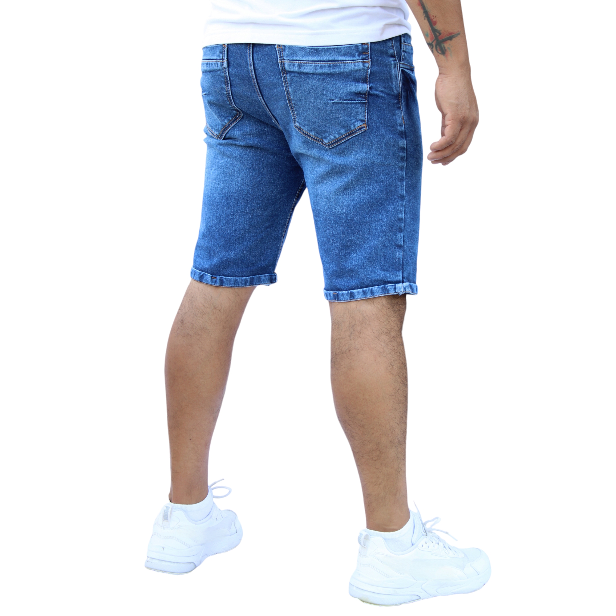 Foto 5 pulgar | Bermuda Short Skinny De Mezclilla Stretch  Azul Acero John Silver