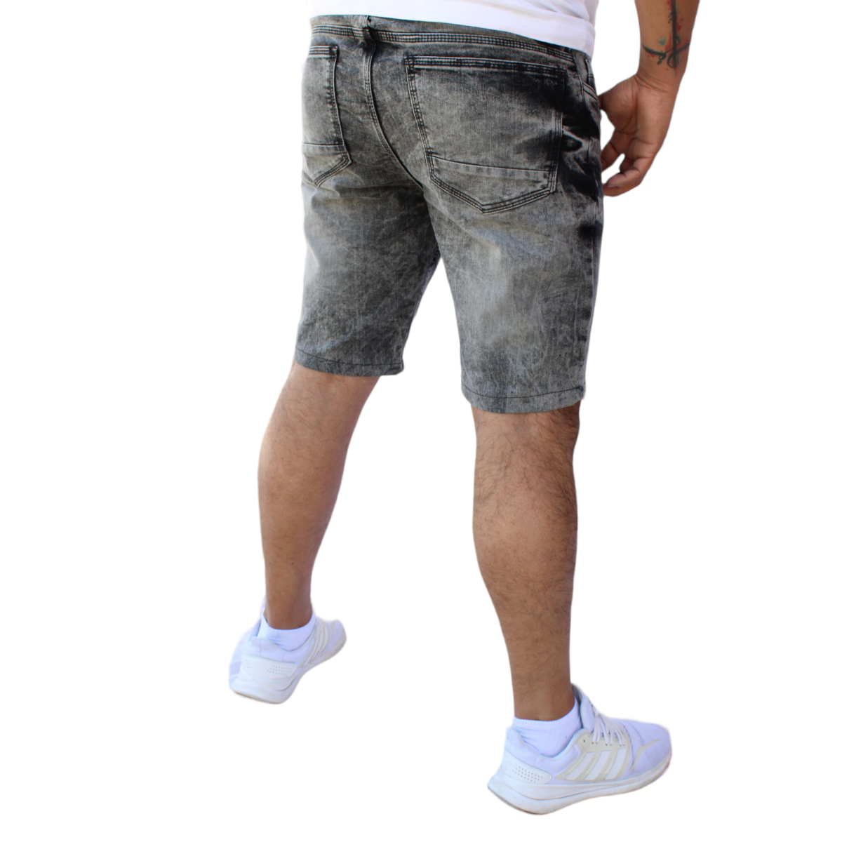 Foto 3 pulgar | Bermuda Short Skinny De Mezclilla Stretch  Gris Batik John Silver