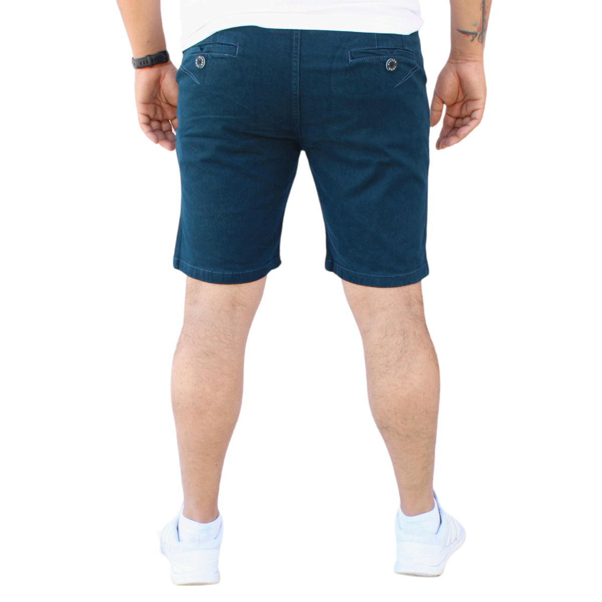 Foto 3 pulgar | Bermuda Short Skinny De Gabardina Stretch Azul Pizarra John Silver
