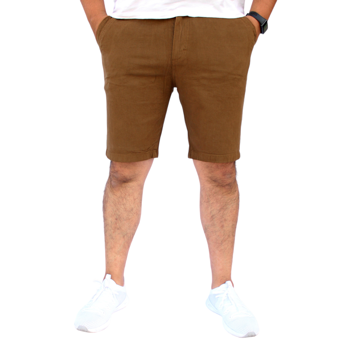 Foto 1 | Bermuda Short Skinny De Gabardina Stretch Caqui Obscuro John Silver