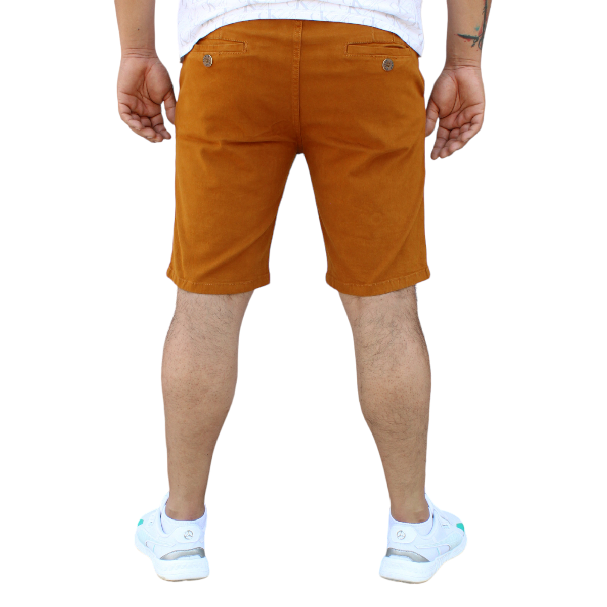 Foto 4 pulgar | Bermuda De Gabardina Stretch Color Mostaza  John Silver
