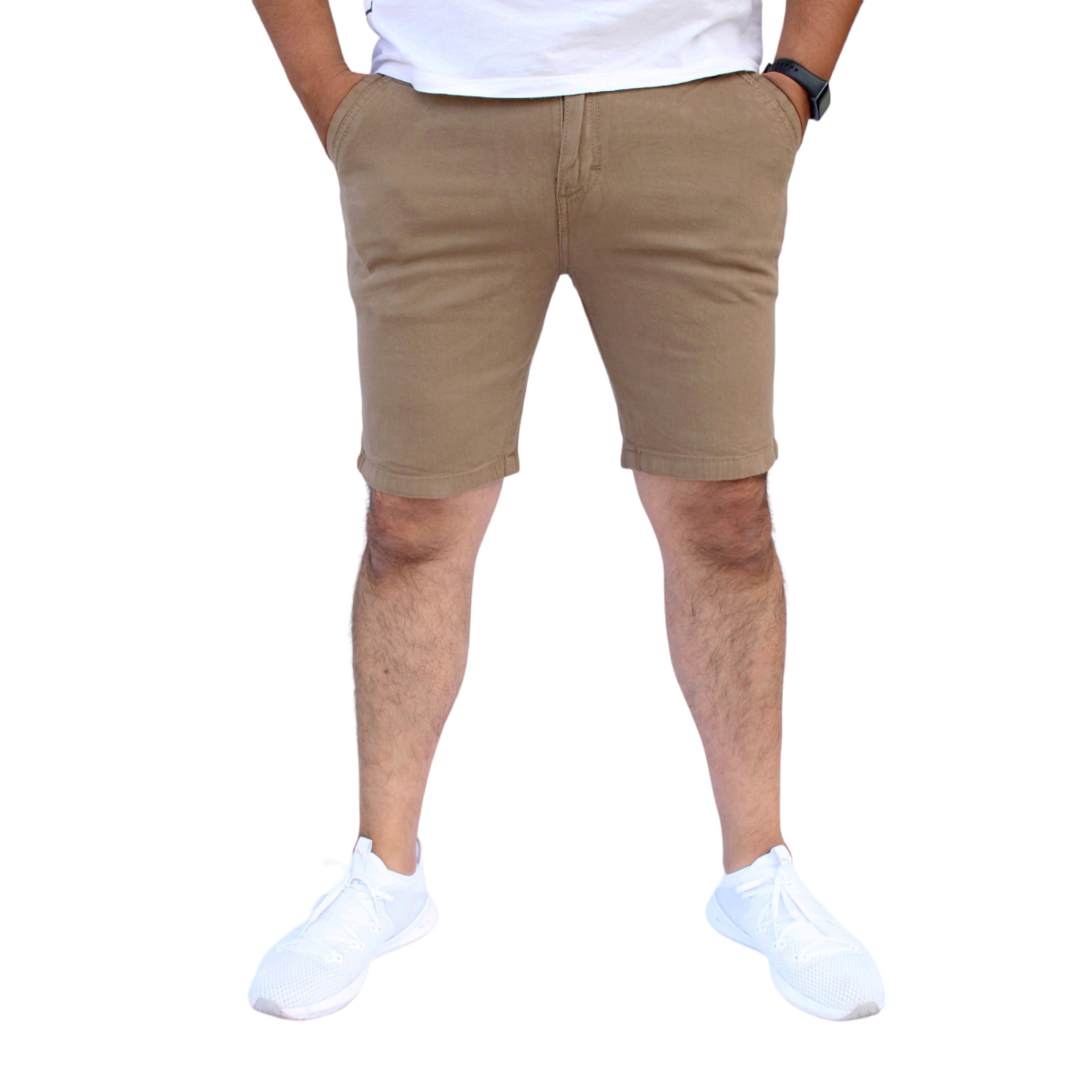 Foto 2 pulgar | Bermuda Short Skinny De Gabardina Stretch Caqui John Silver