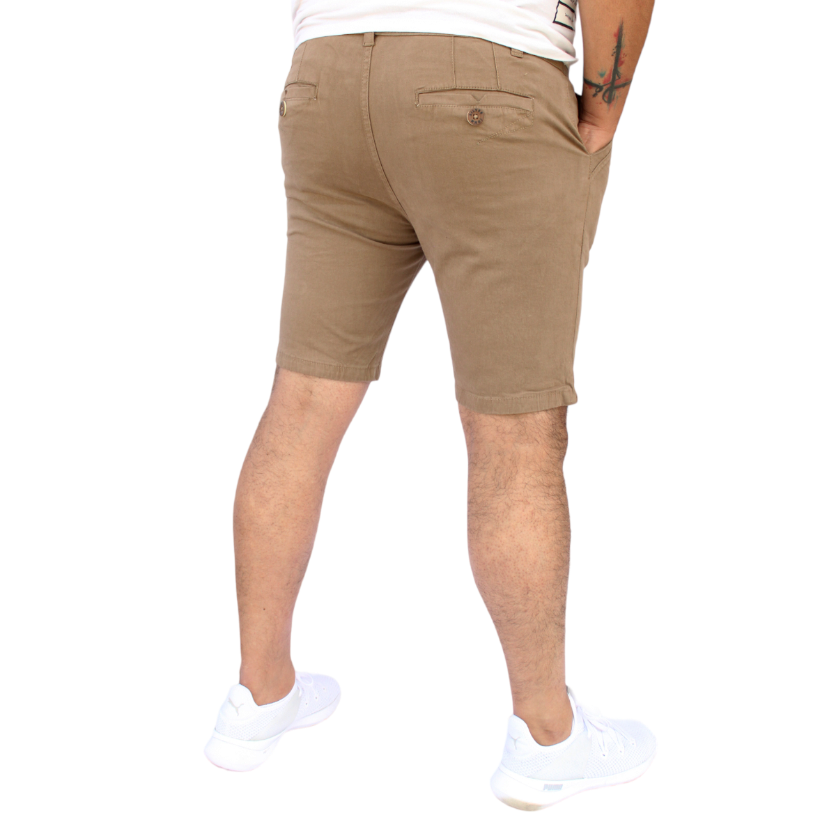 Foto 3 pulgar | Bermuda Short Skinny De Gabardina Stretch Caqui John Silver