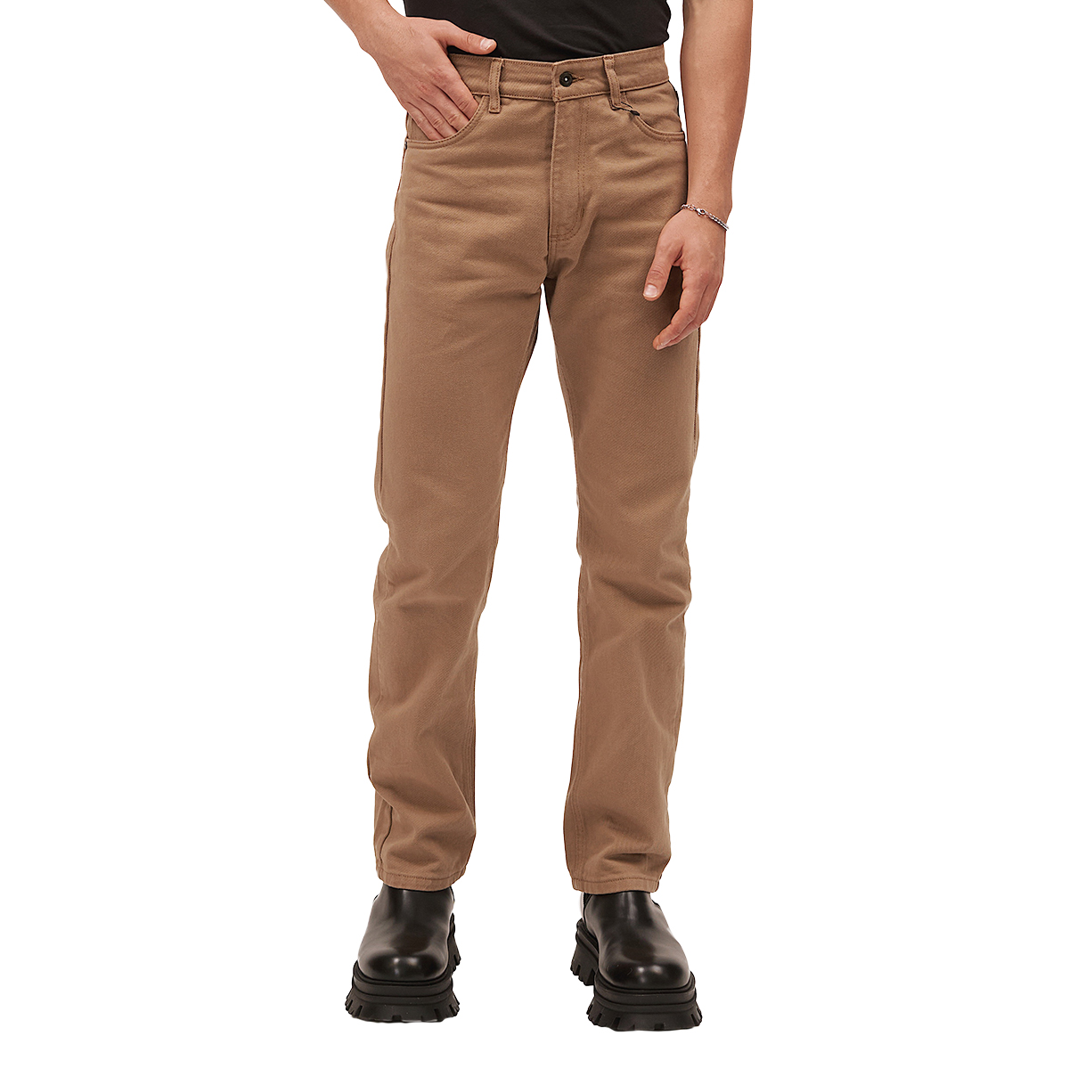 Jeans De Mezclilla Mchk Corte Relaxed. Para Hombre. Color Kaki. Modelo 8060