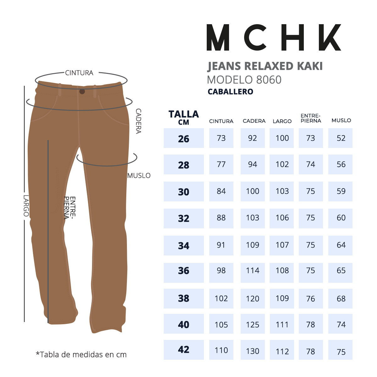 Foto 6 pulgar | Jeans De Mezclilla Mchk Corte Relaxed. Para Hombre. Color Kaki. Modelo 8060