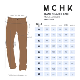 Foto 5 | Jeans De Mezclilla Mchk Corte Relaxed. Para Hombre. Color Kaki. Modelo 8060