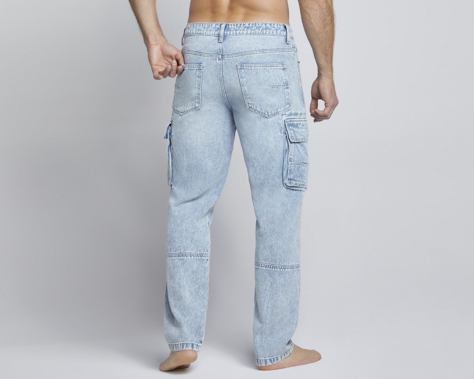 Foto 3 pulgar | Jeans Hombre Pantalon Mezclilla Cargo Cintura Regular Seven Jeans