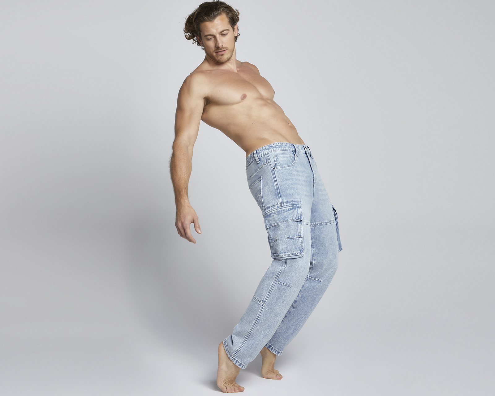 Foto 4 pulgar | Jeans Hombre Pantalon Mezclilla Cargo Cintura Regular Seven Jeans