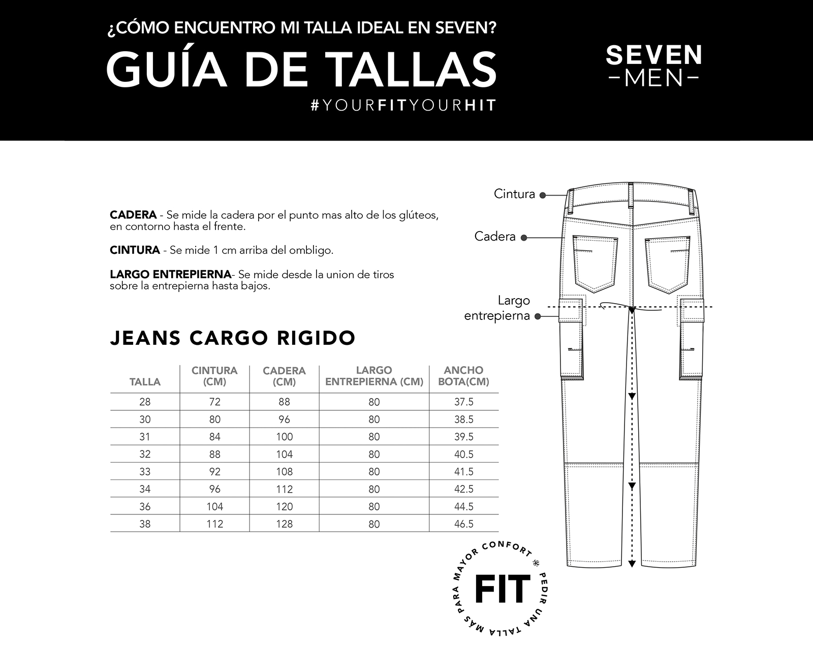 Foto 6 pulgar | Jeans Hombre Pantalon Mezclilla Cargo Cintura Regular Seven Jeans