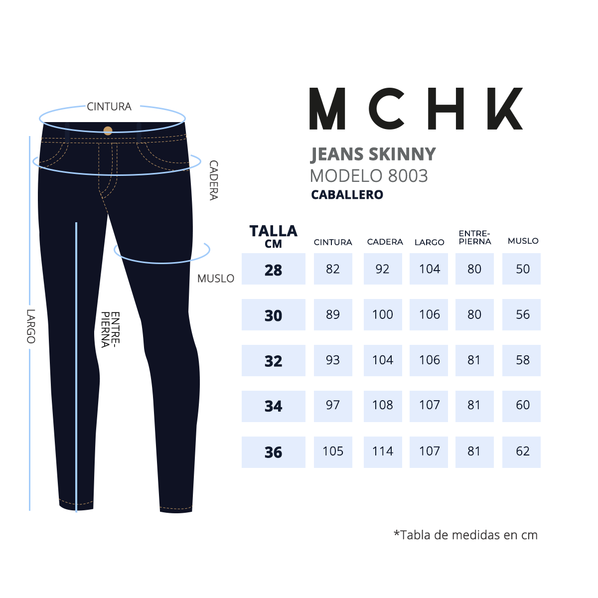 Foto 7 pulgar | Jeans Skinny MCHK 8003 color Azul para Hombre