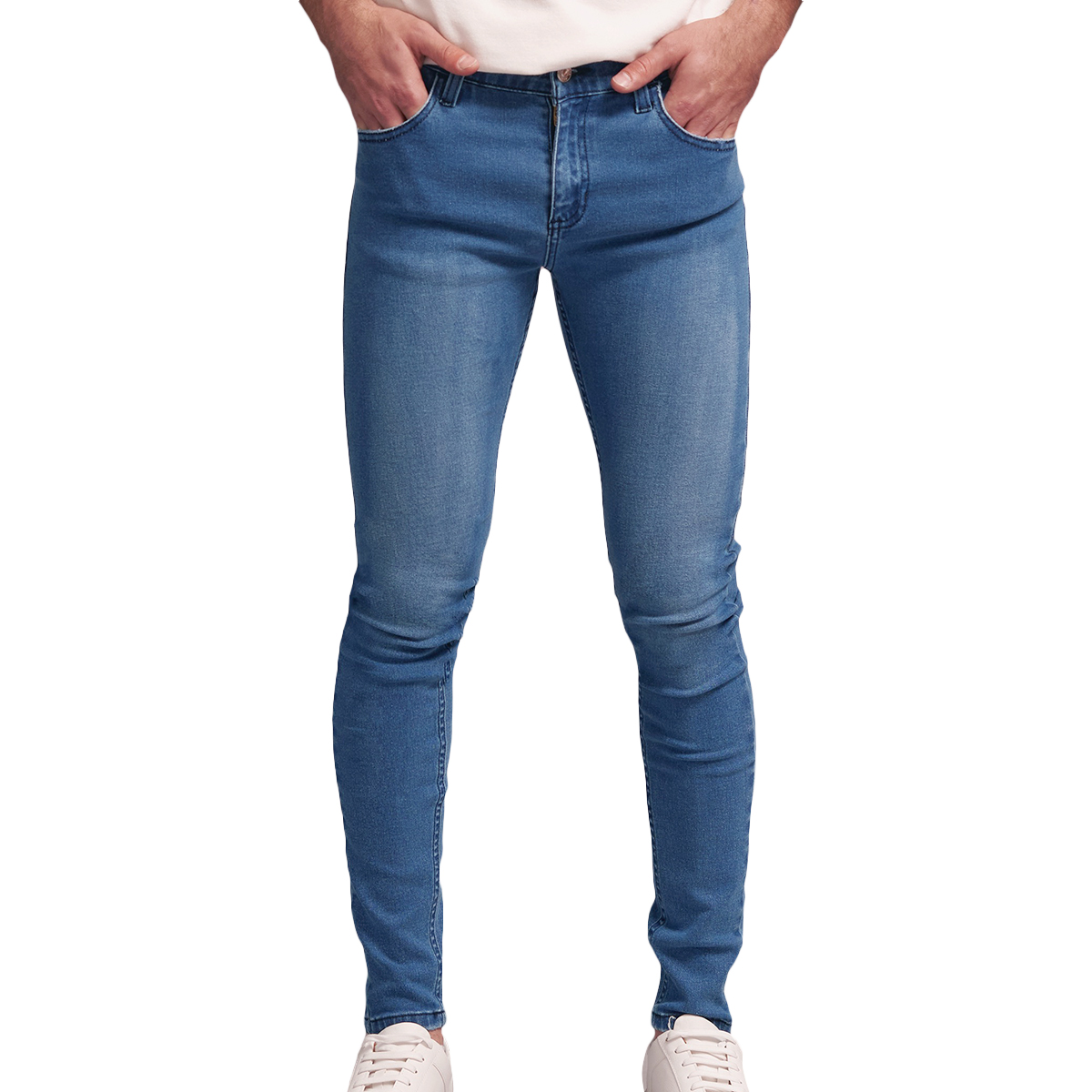 Foto 2 pulgar | Jeans de Mezclilla Stretch MCHK 8008 color Azul tiro Alto para Hombre