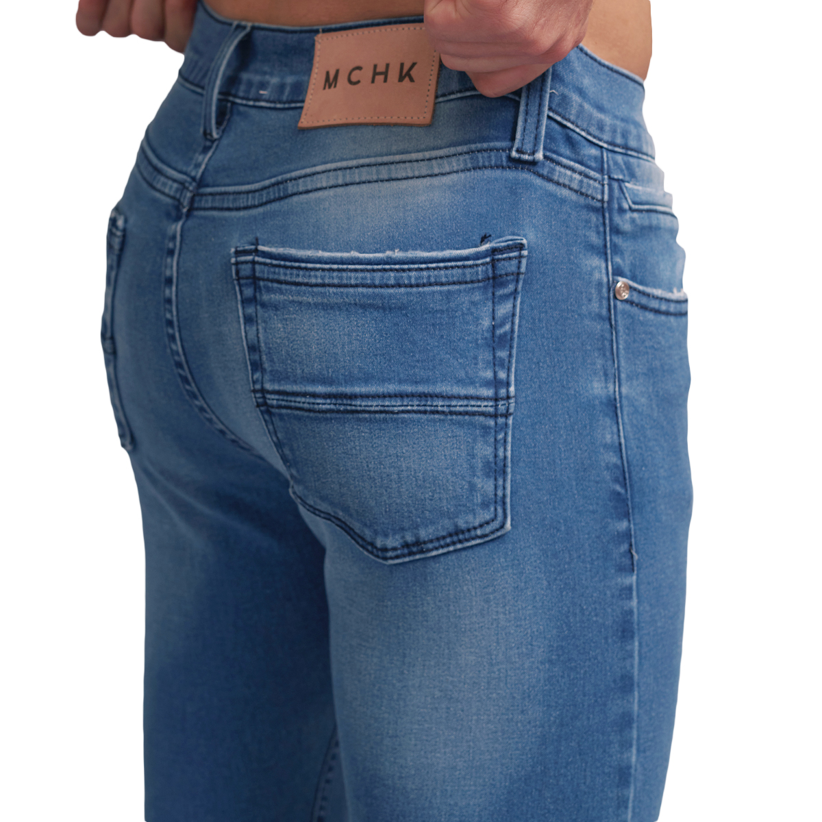 Foto 6 pulgar | Jeans de Mezclilla Stretch MCHK 8008 color Azul tiro Alto para Hombre