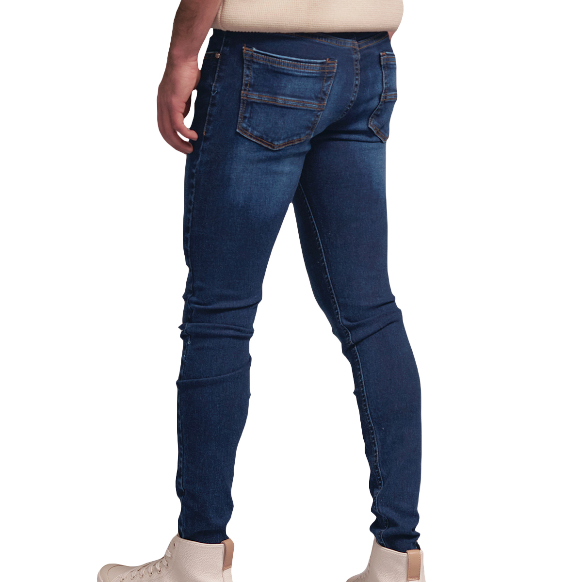 Foto 4 pulgar | Jeans de Mezclilla Stretch MCHK 8009 color Azul Tiro Alto para Hombre