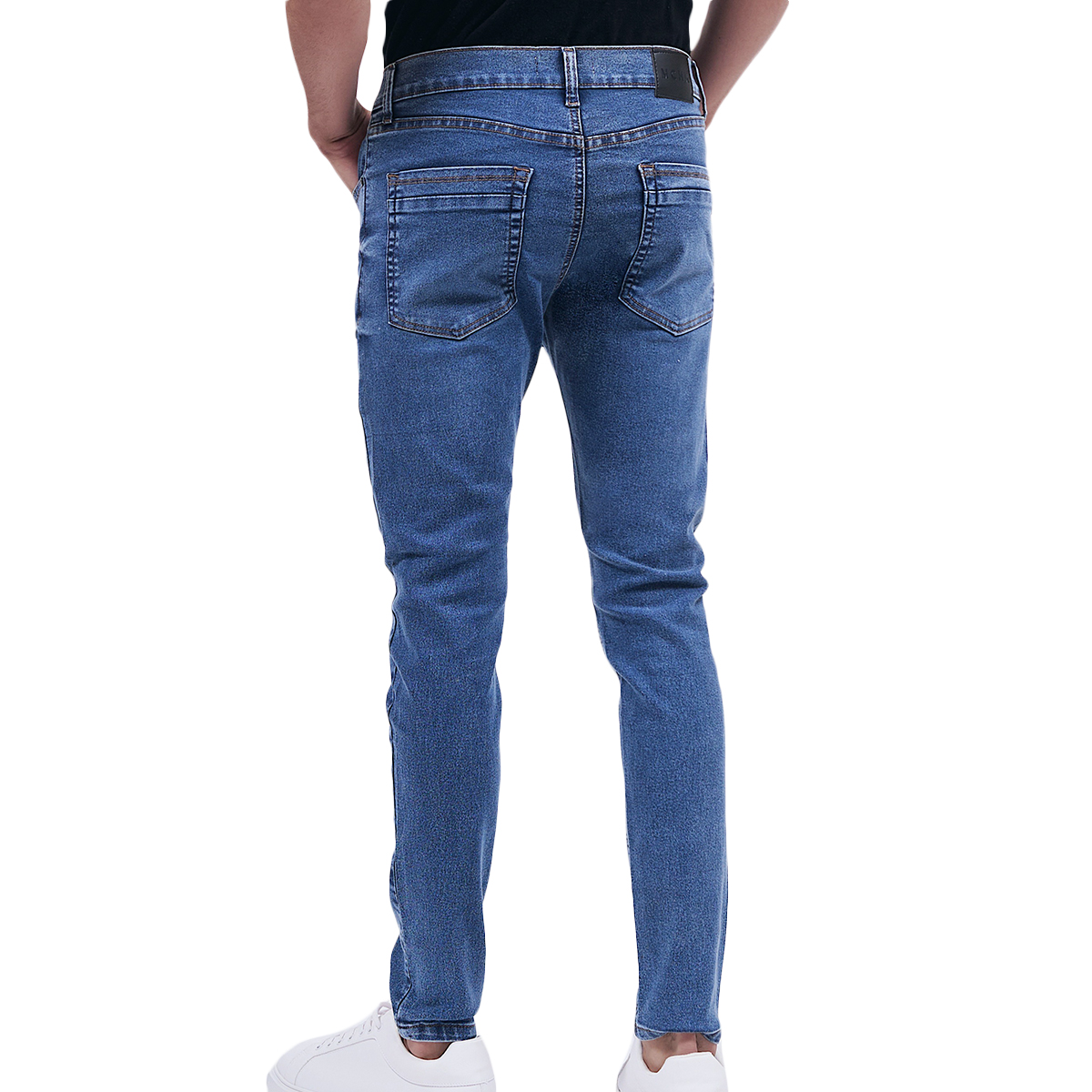 Foto 4 pulgar | Jeans de Mezclilla Stretch MCHK 8010 color Azul con Desgaste para Hombre