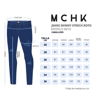 Foto 6 | Jeans de Mezclilla Stretch MCHK 8010 color Azul con Desgaste para Hombre
