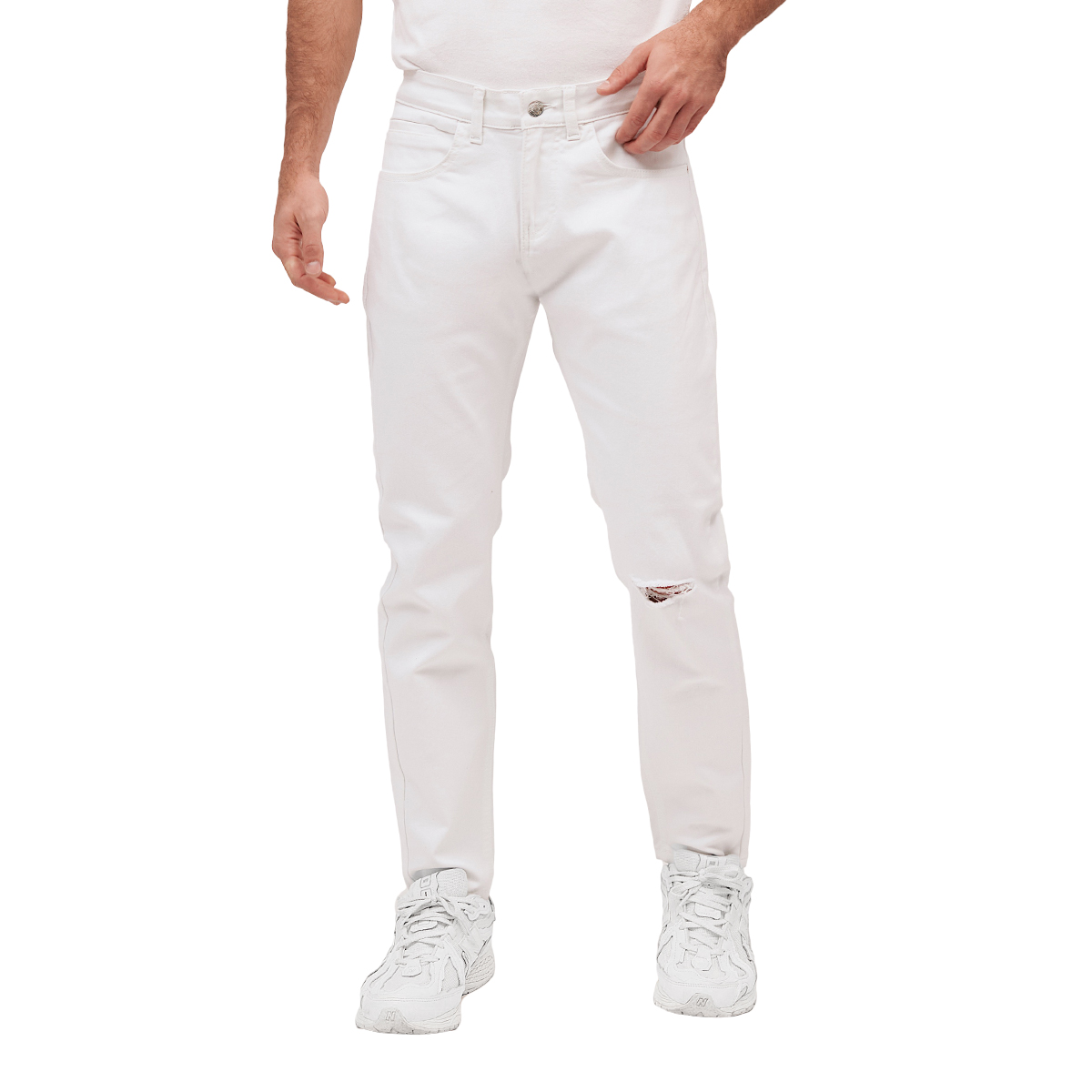 Foto 2 pulgar | Jeans Skinny Mchk 8048, Diseño Roto, Para Hombre, Color Blanco.