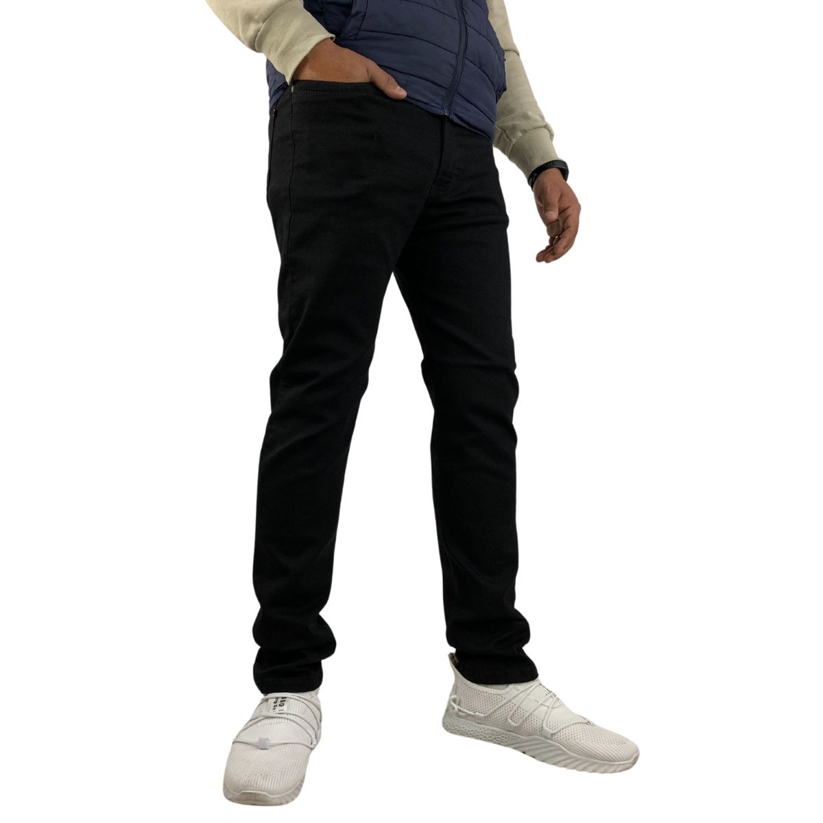 Foto 4 pulgar | Pantalón Skinny Stretch Indutex y Moda Negro Liso para Hombre