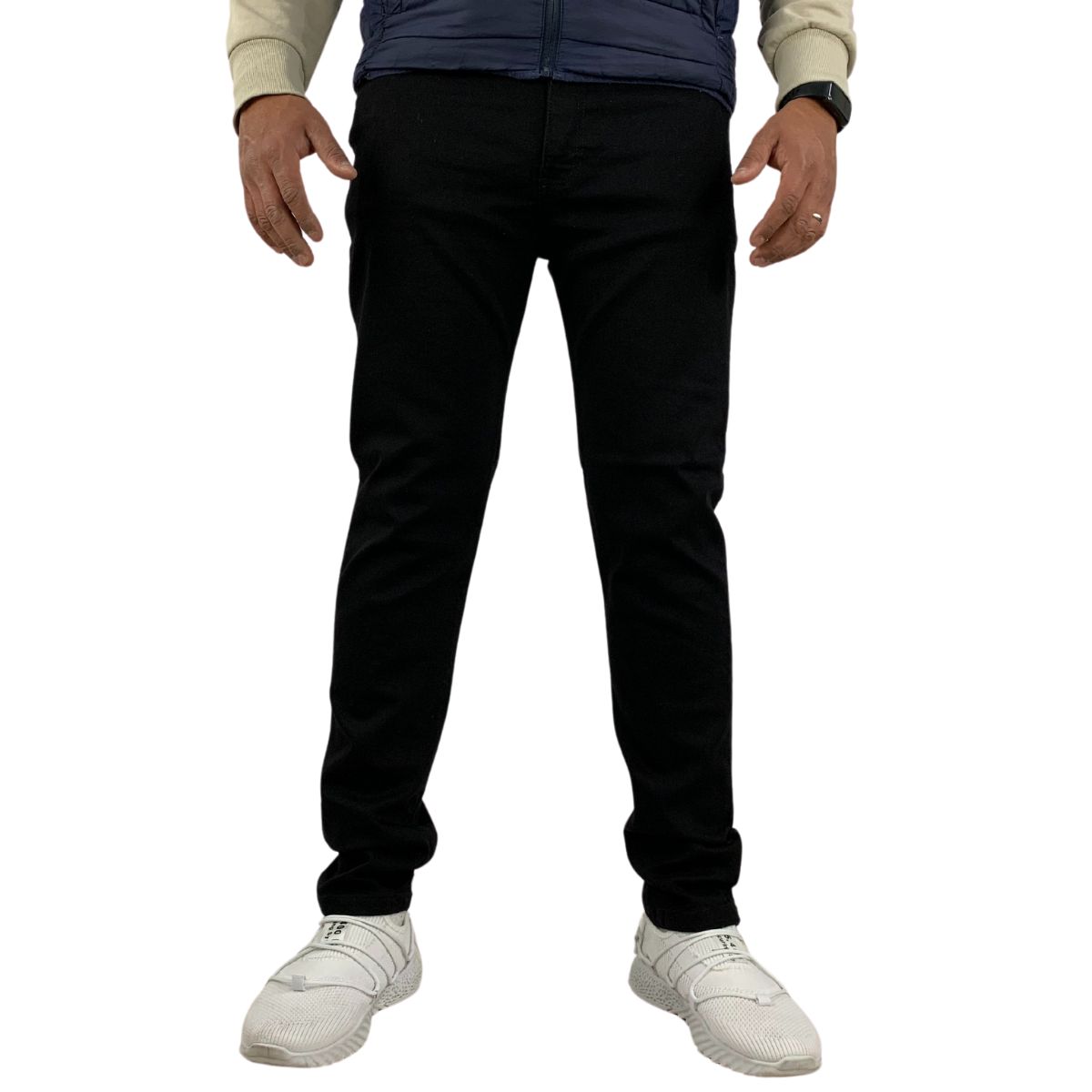 Foto 5 pulgar | Pantalón Skinny Stretch Indutex y Moda Negro Liso para Hombre