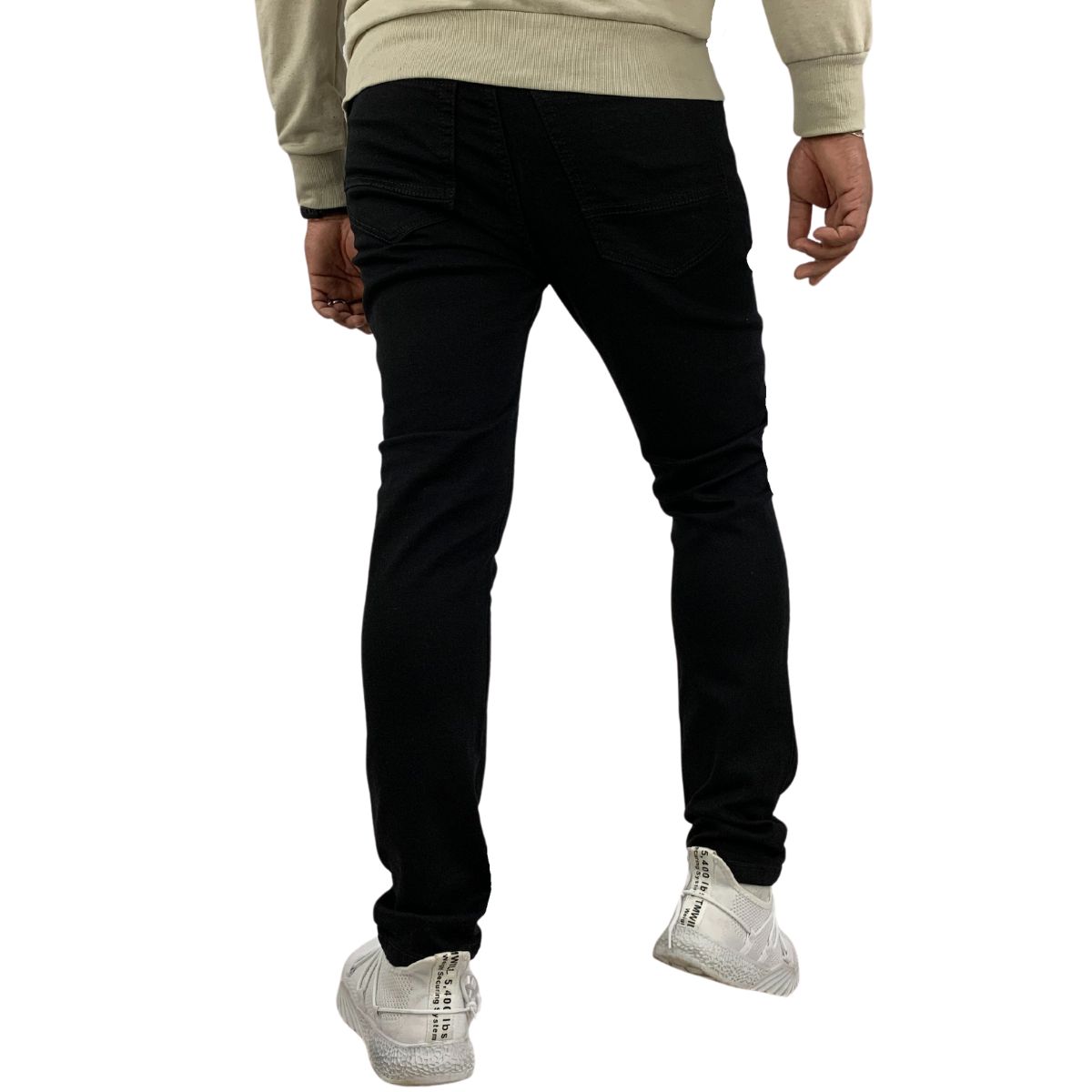 Foto 5 | Pantalón Skinny Stretch Indutex y Moda Negro Rodillas para Hombre