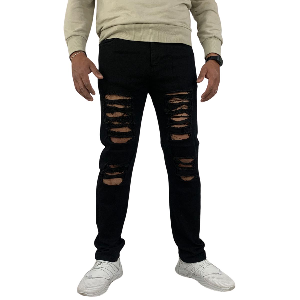 Foto 4 pulgar | Pantalón Skinny Stretch Indutex y Moda Negro para Hombre