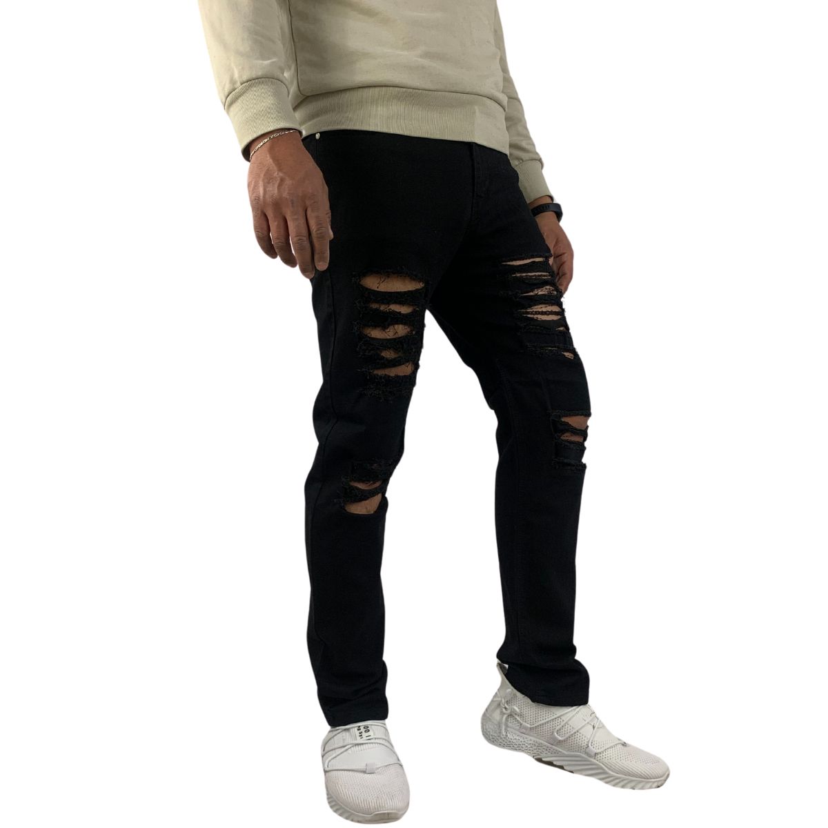 Foto 5 pulgar | Pantalón Skinny Stretch Indutex y Moda Negro para Hombre