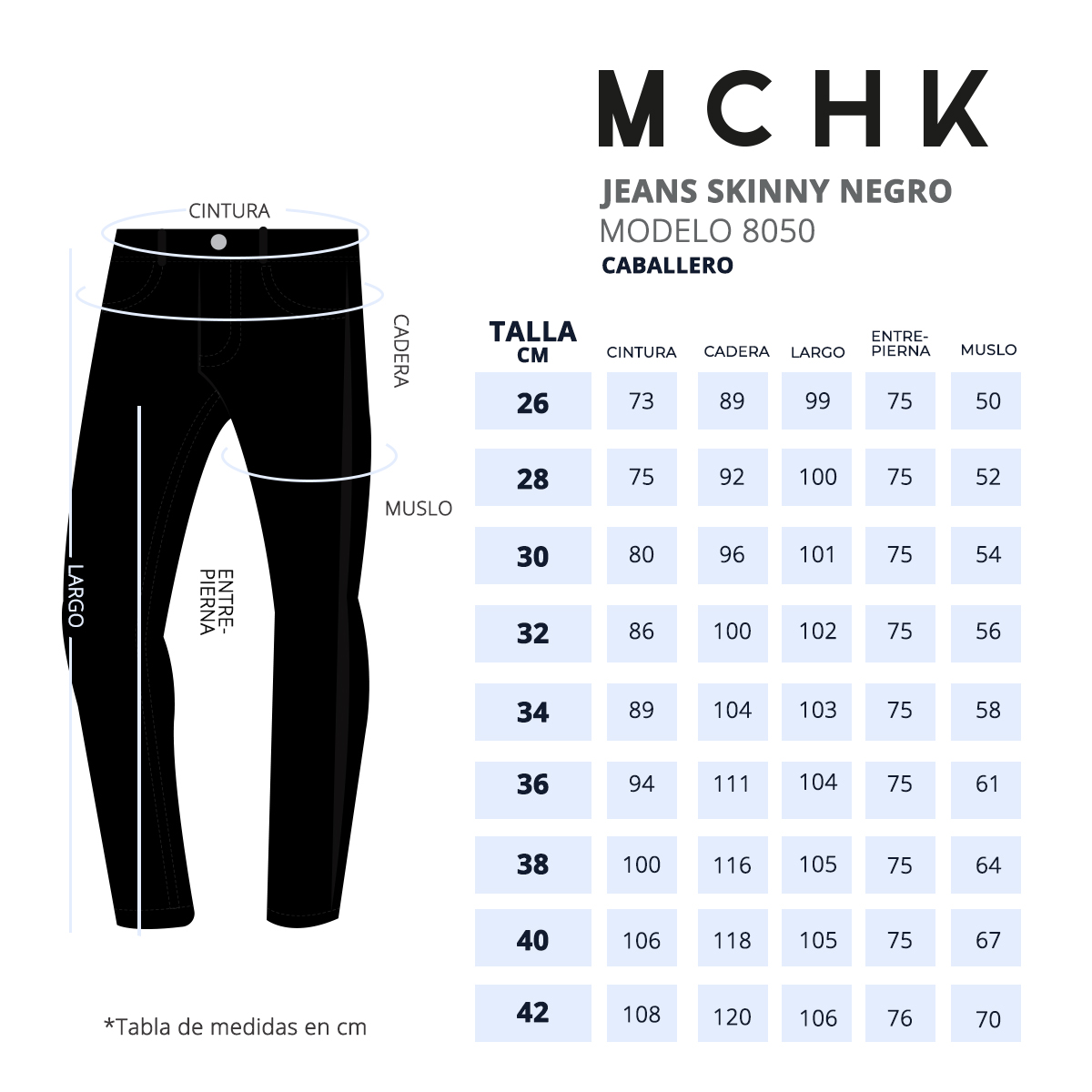 Foto 7 pulgar | Jeans Mchk Skinny  Negro 8050 para Hombre