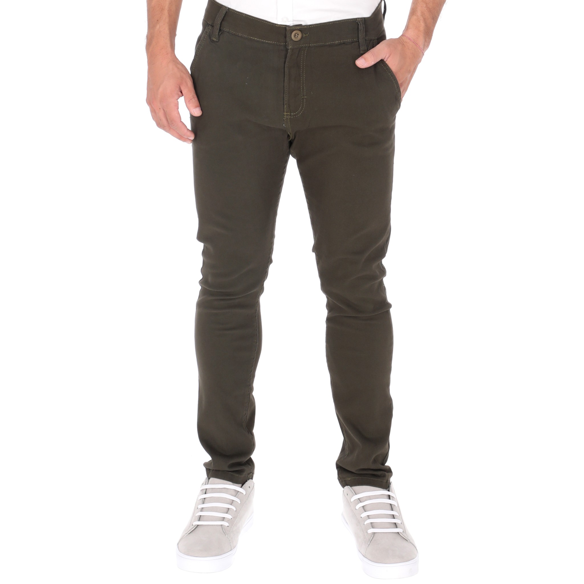 Foto 2 pulgar | Jeans de Gabardina Chb Chili Beans Clothing Co. Color Verde Militar para Hombre