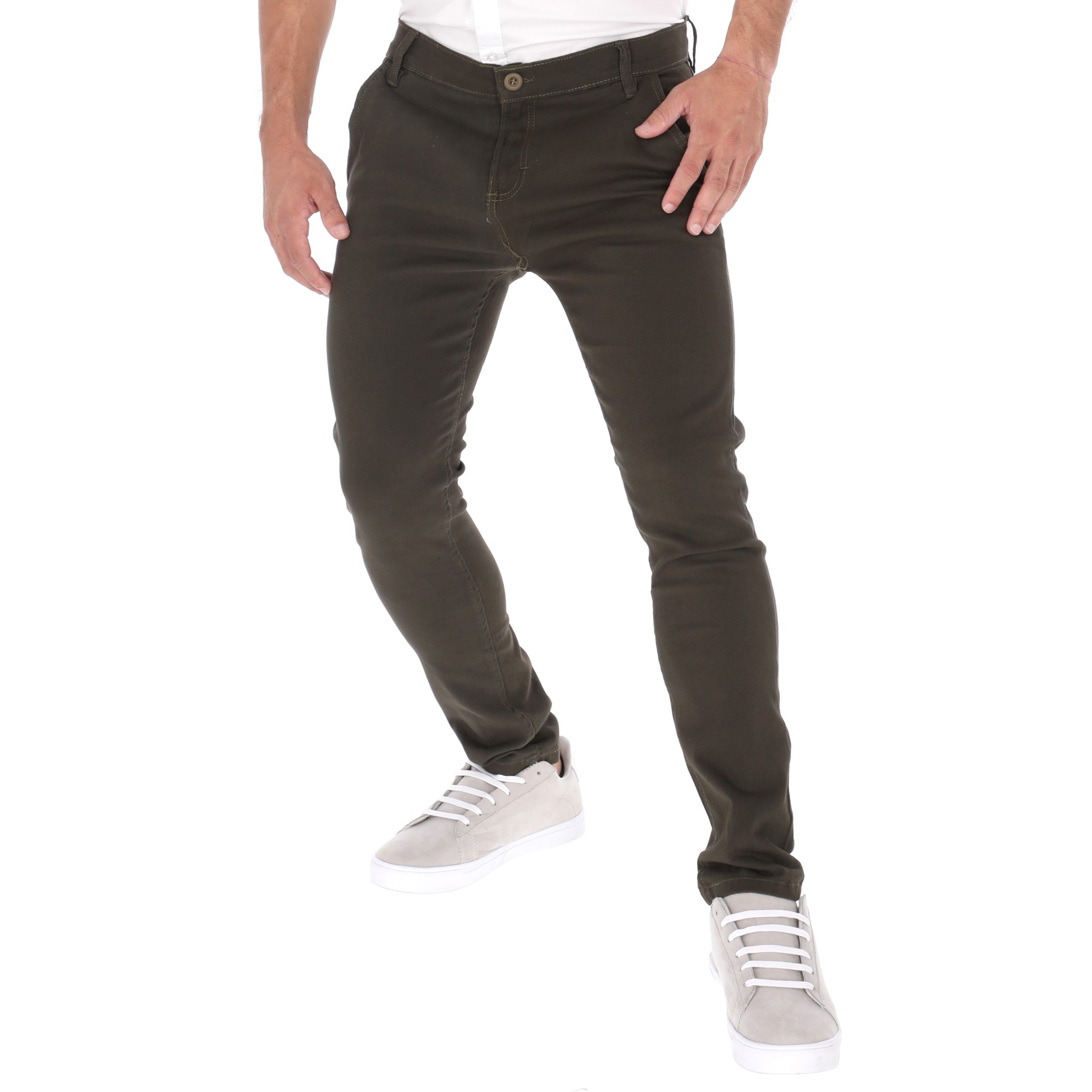 Foto 2 | Jeans de Gabardina Chb Chili Beans Clothing Co. Color Verde Militar para Hombre