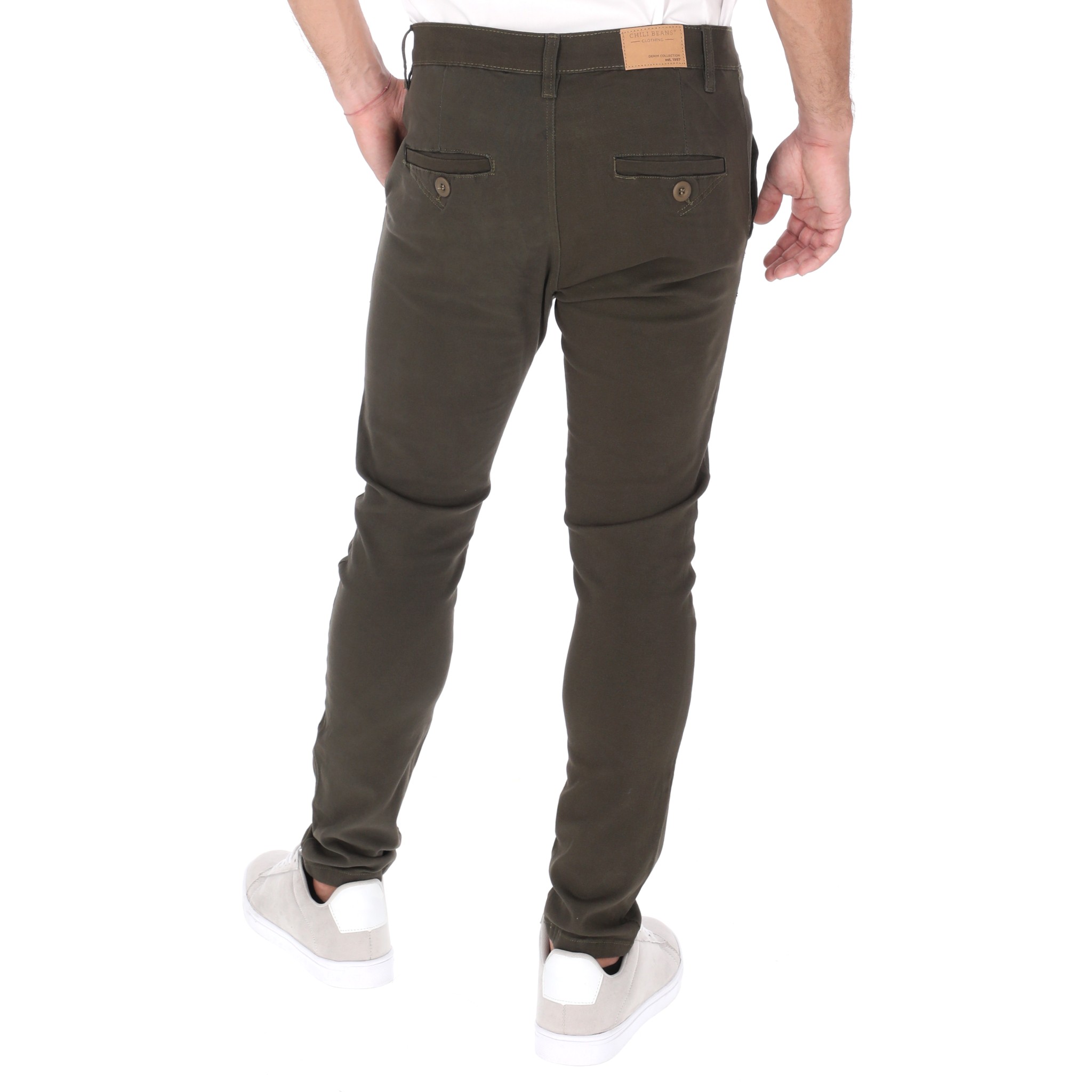 Foto 4 pulgar | Jeans de Gabardina Chb Chili Beans Clothing Co. Color Verde Militar para Hombre