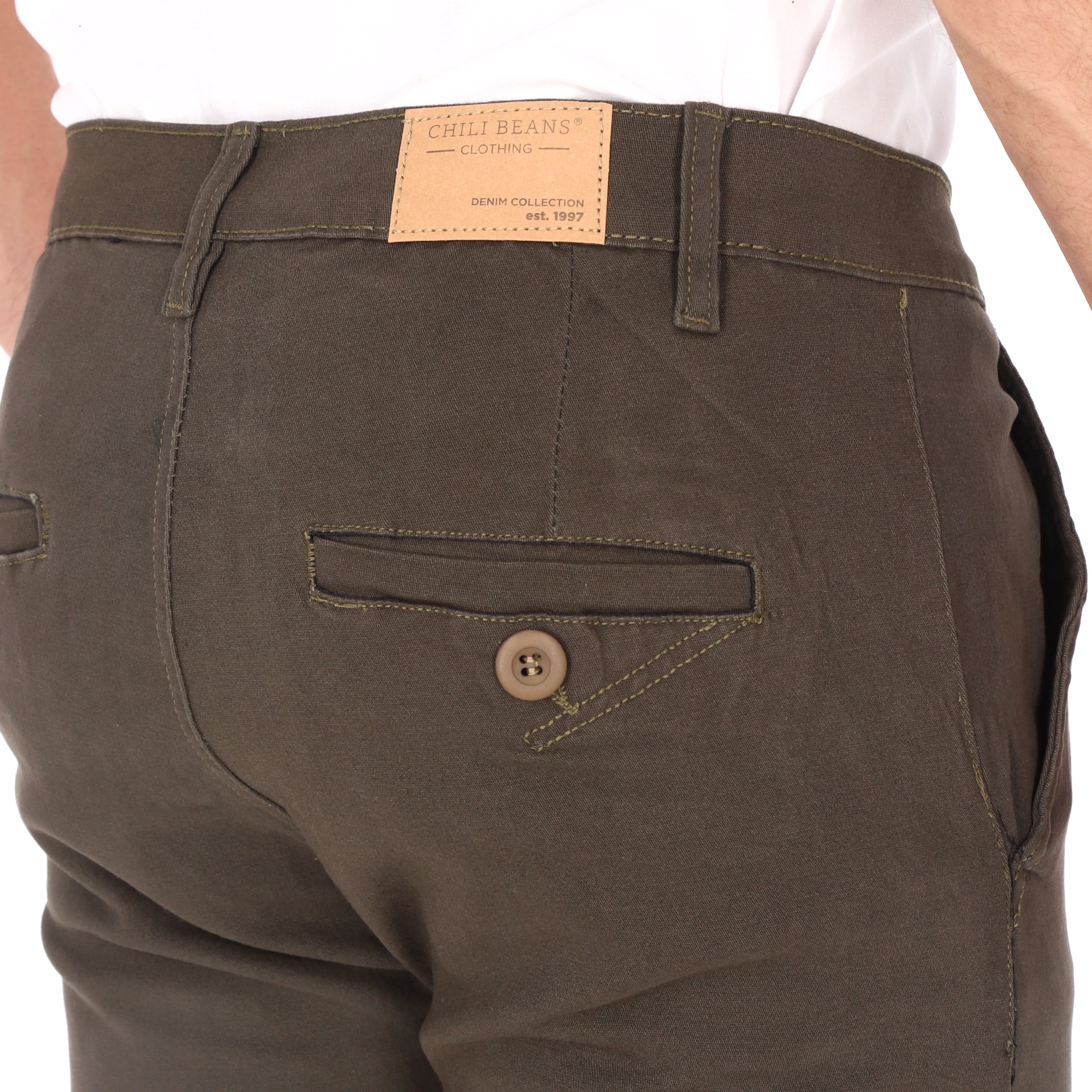 Foto 5 pulgar | Jeans de Gabardina Chb Chili Beans Clothing Co. Color Verde Militar para Hombre