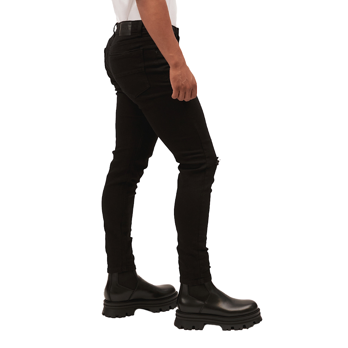 Foto 3 pulgar | Jeans De Mezclilla Mchk Corte Skinny, Roto. Para Hombre. Color Negro. Modelo 8049