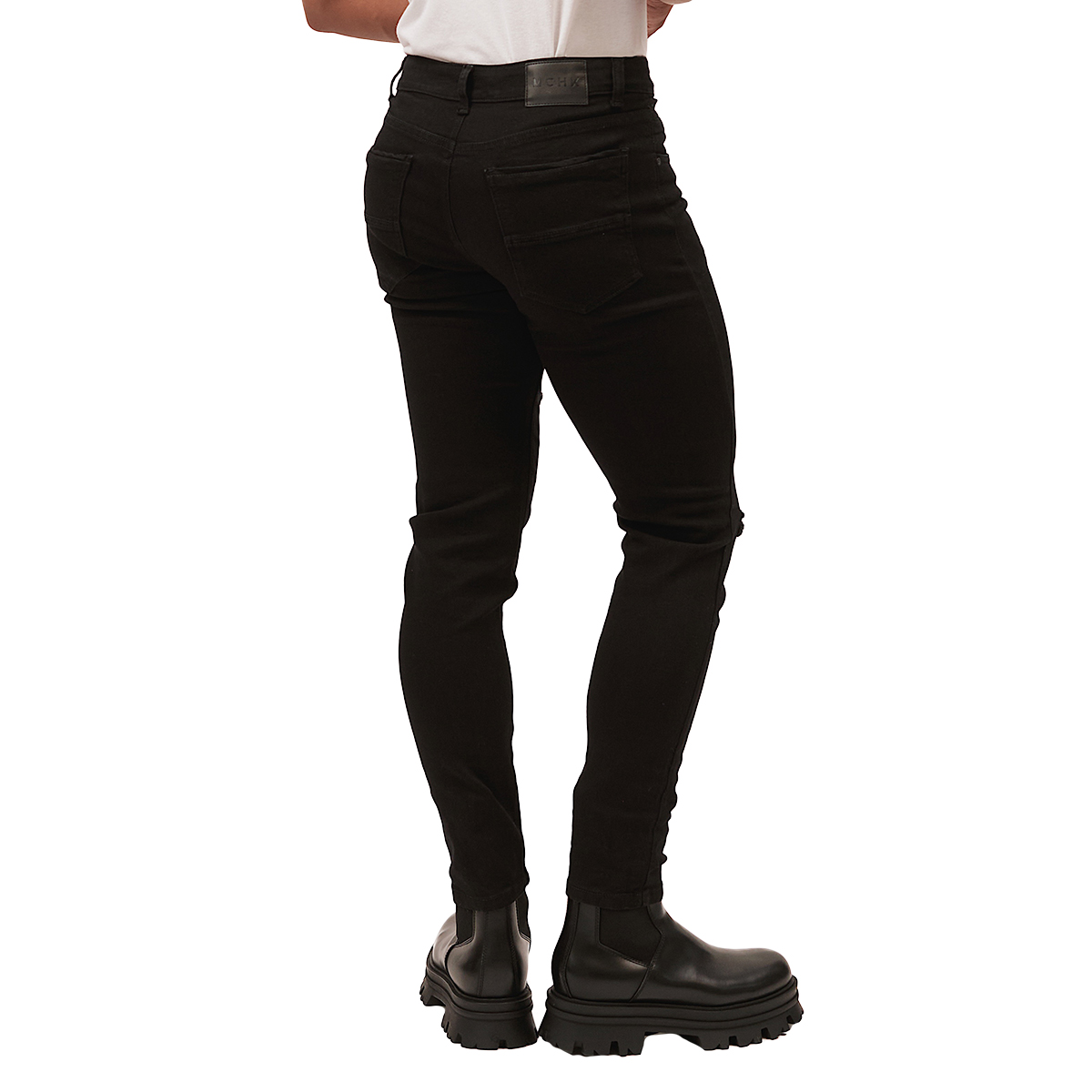 Foto 4 pulgar | Jeans De Mezclilla Mchk Corte Skinny, Roto. Para Hombre. Color Negro. Modelo 8049