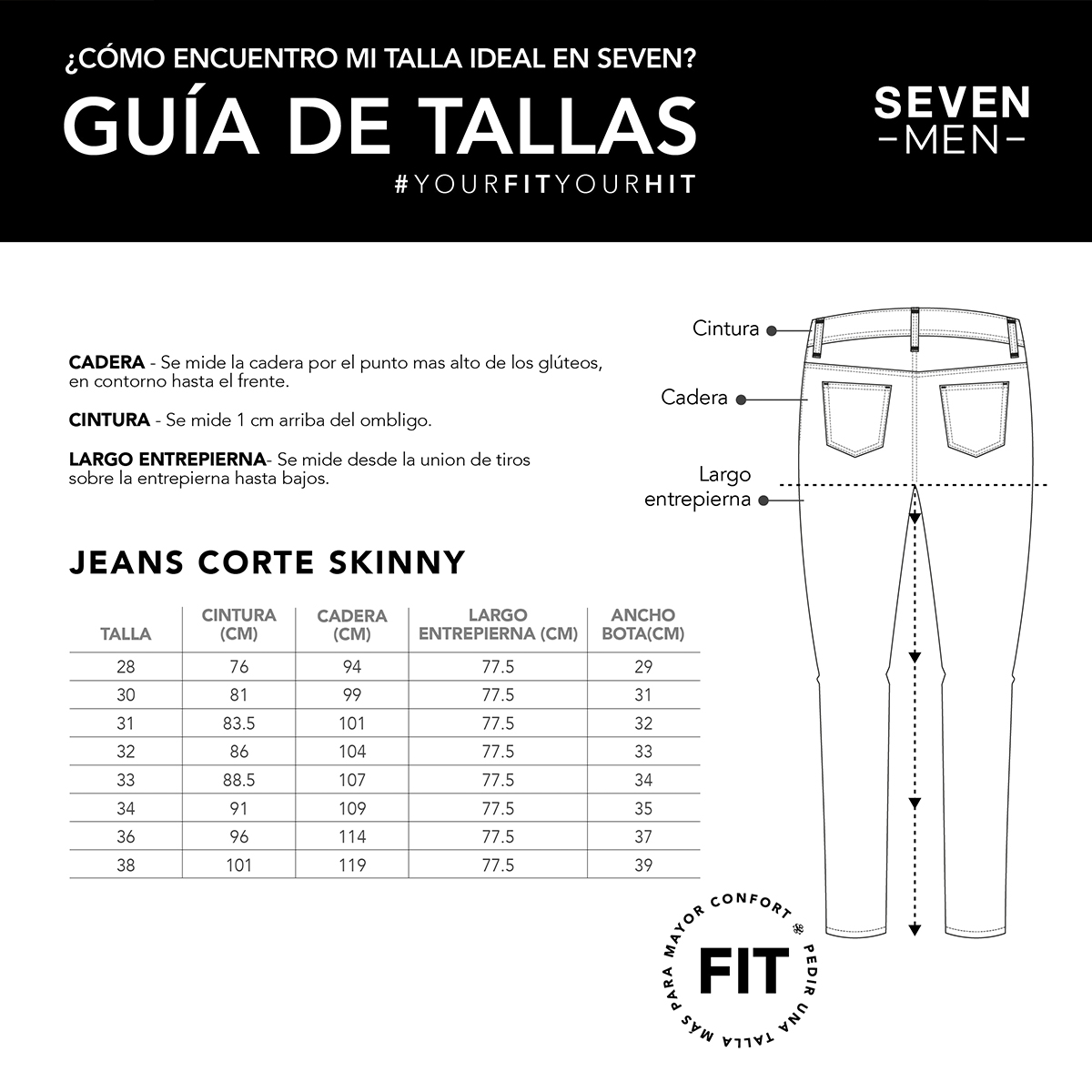 Foto 5 pulgar | Jeans Mezclilla Hombre Pantalon Skinny Cintura Regular Seven Jeans