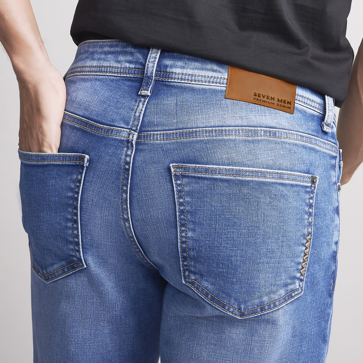 Foto 6 | Jeans Mezclilla Hombre Pantalon Skinny Cintura Regular Seven Jeans
