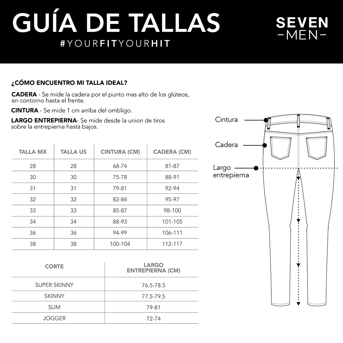 Foto 6 pulgar | Jeans Mezclilla Hombre Pantalon Skinny Cintura Regular Seven Jeans