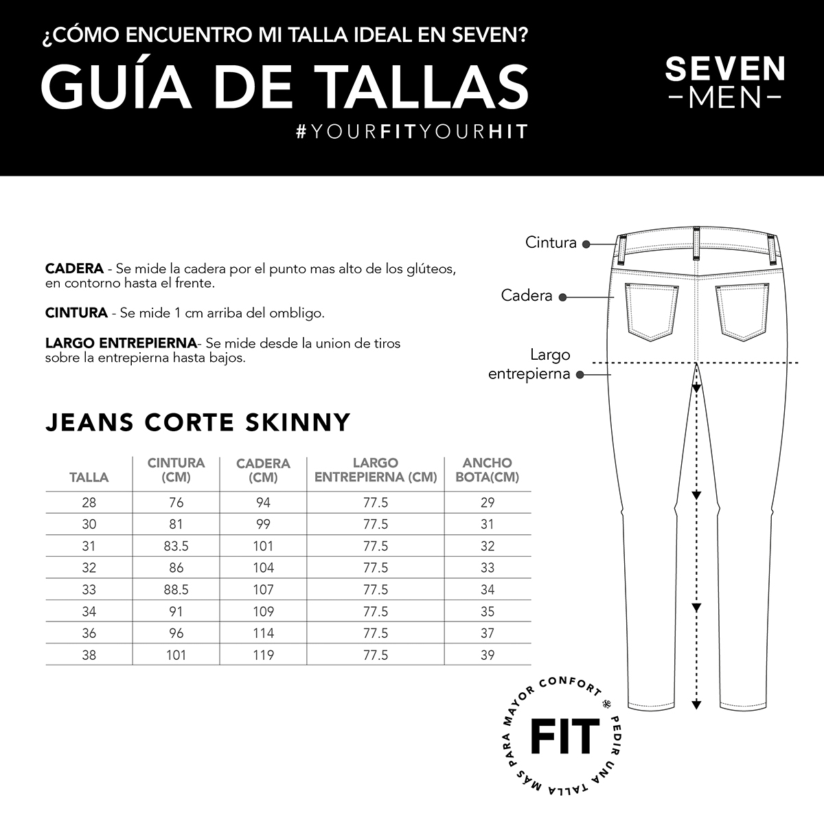 Foto 6 pulgar | Jeans Mezclilla Hombre Pantalon Skinny Cintura Regular Seven Jeans