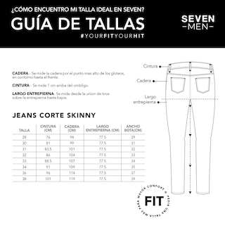 Foto 5 | Jeans Mezclilla Hombre Pantalon Skinny Cintura Regular Seven Jeans