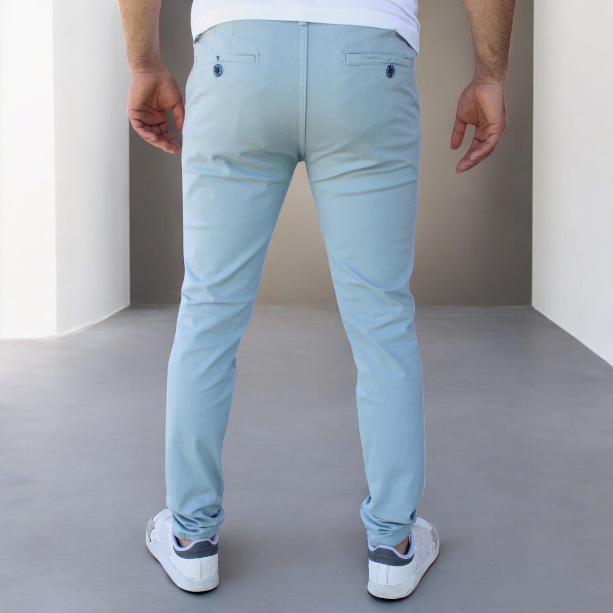 Foto 5 pulgar | Pantalón Skinny De Gabardina Cenizo John Silver