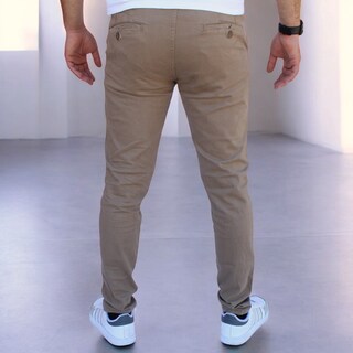 Foto 2 | Pantalón Skinny De Gabardina Caqui John Silver